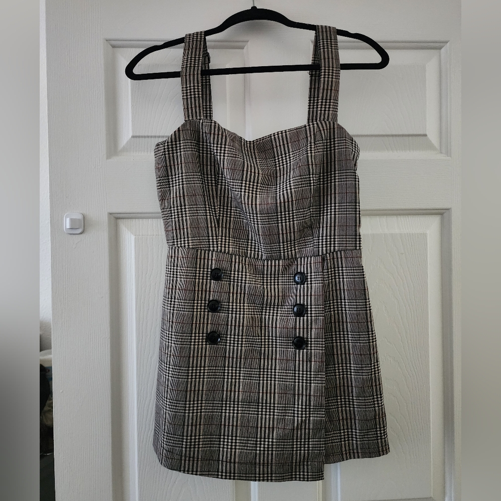 Forever 21 Checkered Button-Front Romper